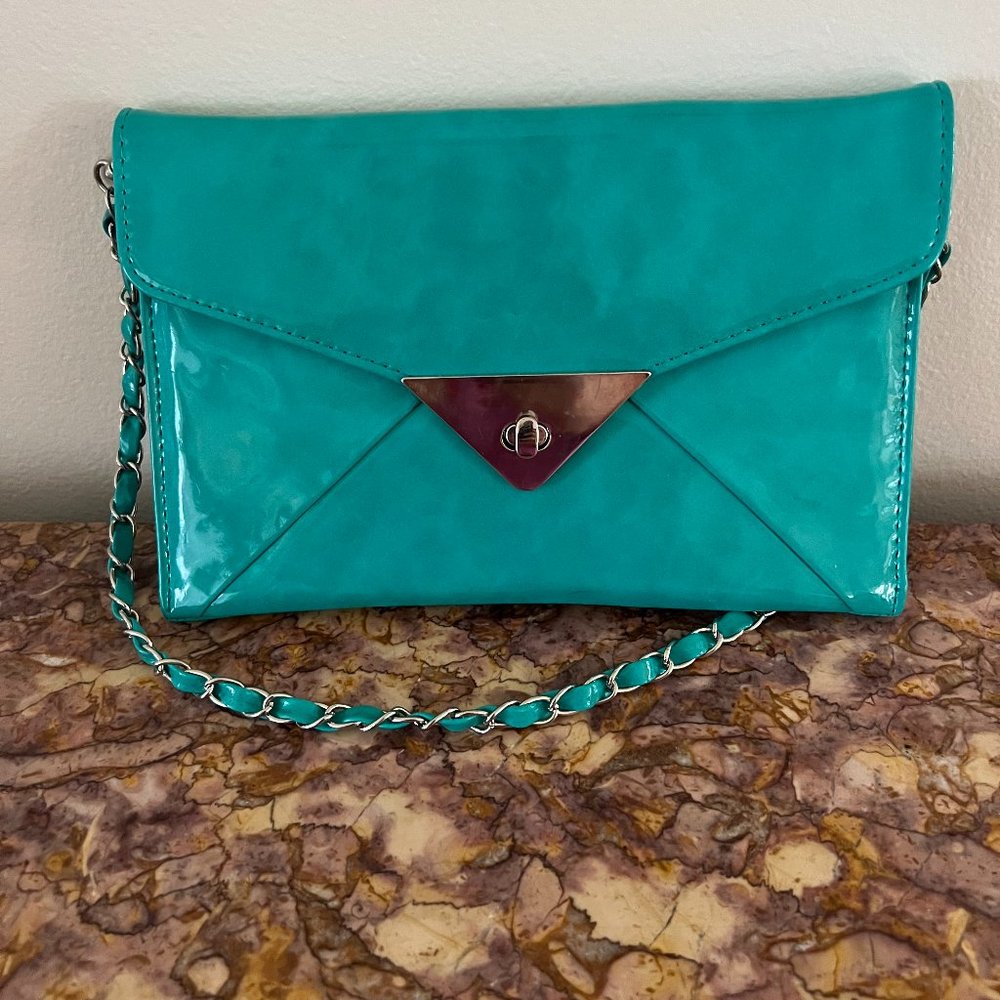 Caché Bright Turquoise Envelope Shoulder Bag, UC